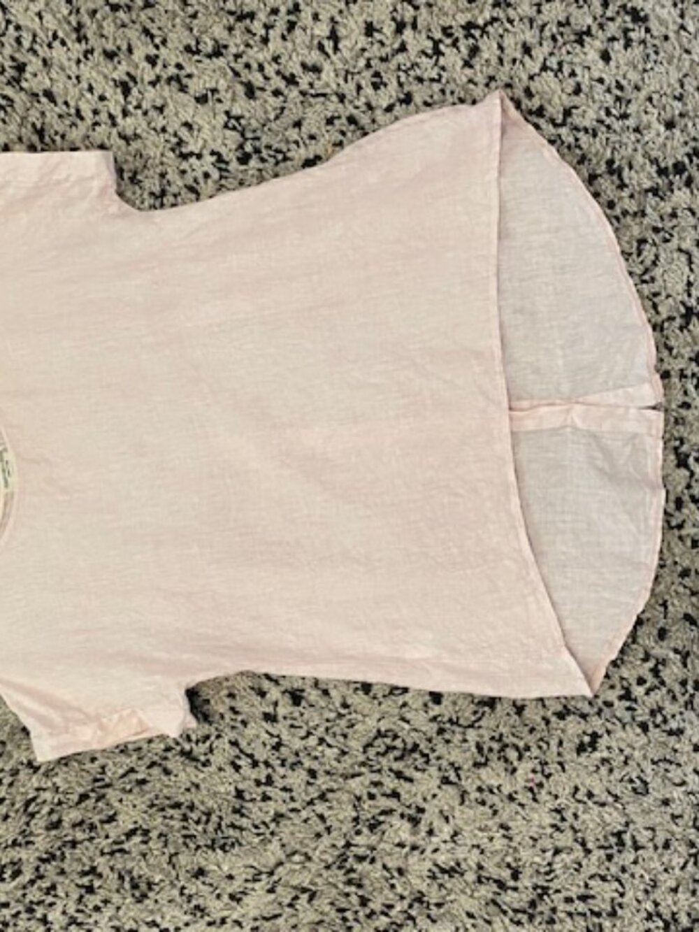 Terzo Millennio 100% Linen Top Blouse High Low Boxy Pale Pink Small - Picture 6 of 16